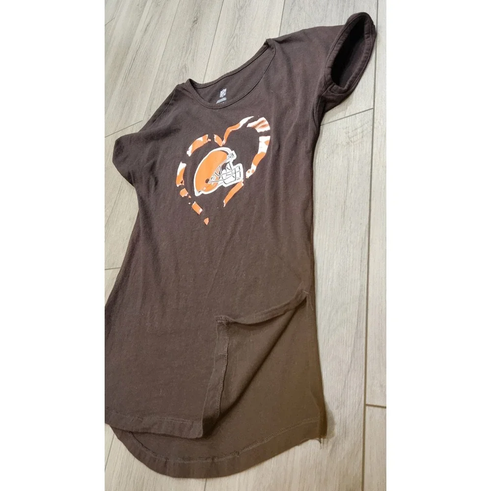 NFL Cleveland Browns Girls Youth‎ Size Large (14) Tie-Dye Heart TShirt Football